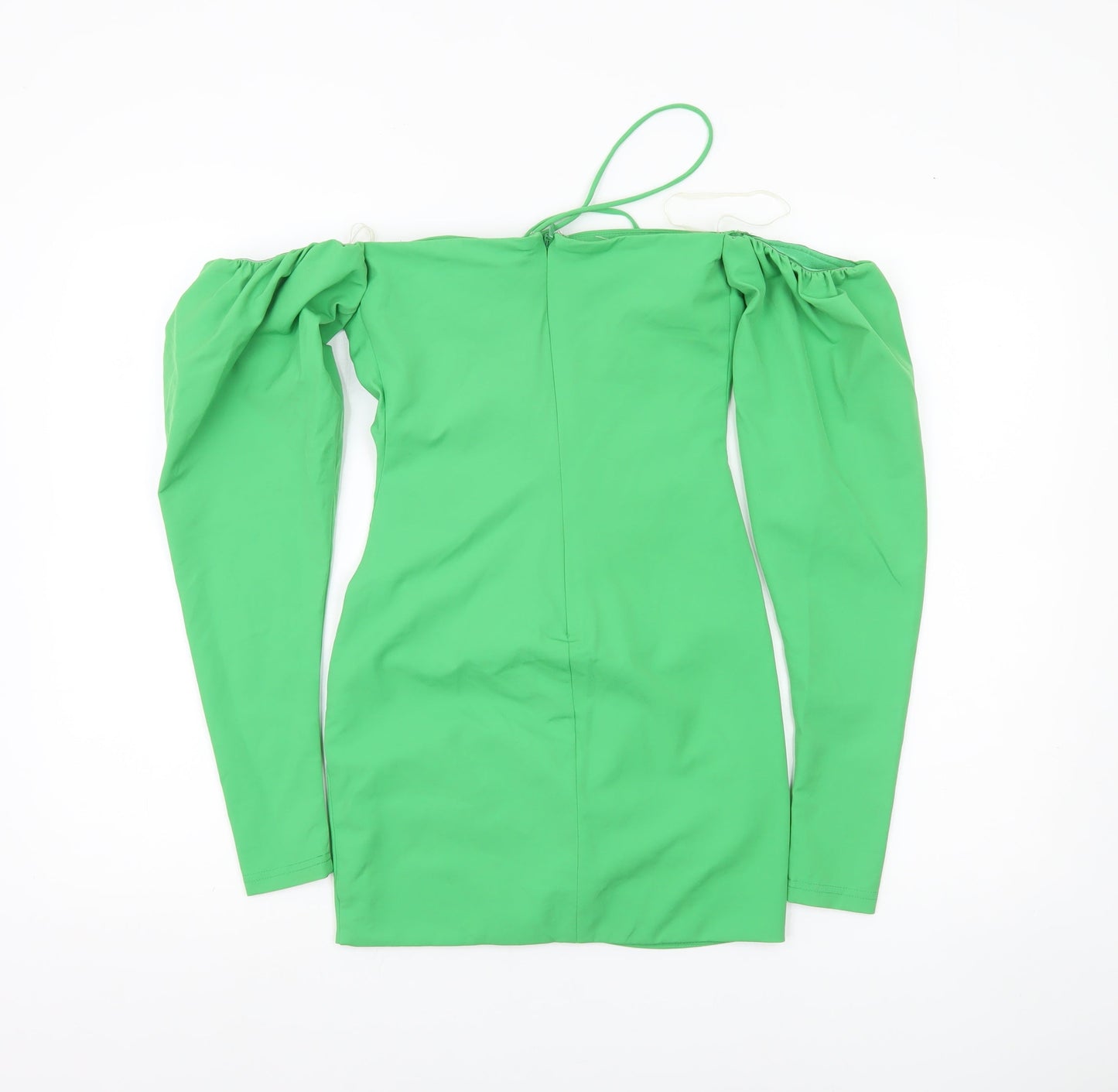 Mistress Rocks Women’s Green XS Bodycon Off Shoulder Ruched Dress