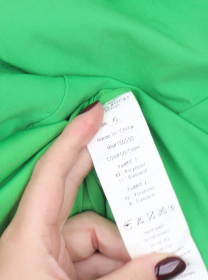 Mistress Rocks Women’s Green XS Bodycon Off Shoulder Ruched Dress