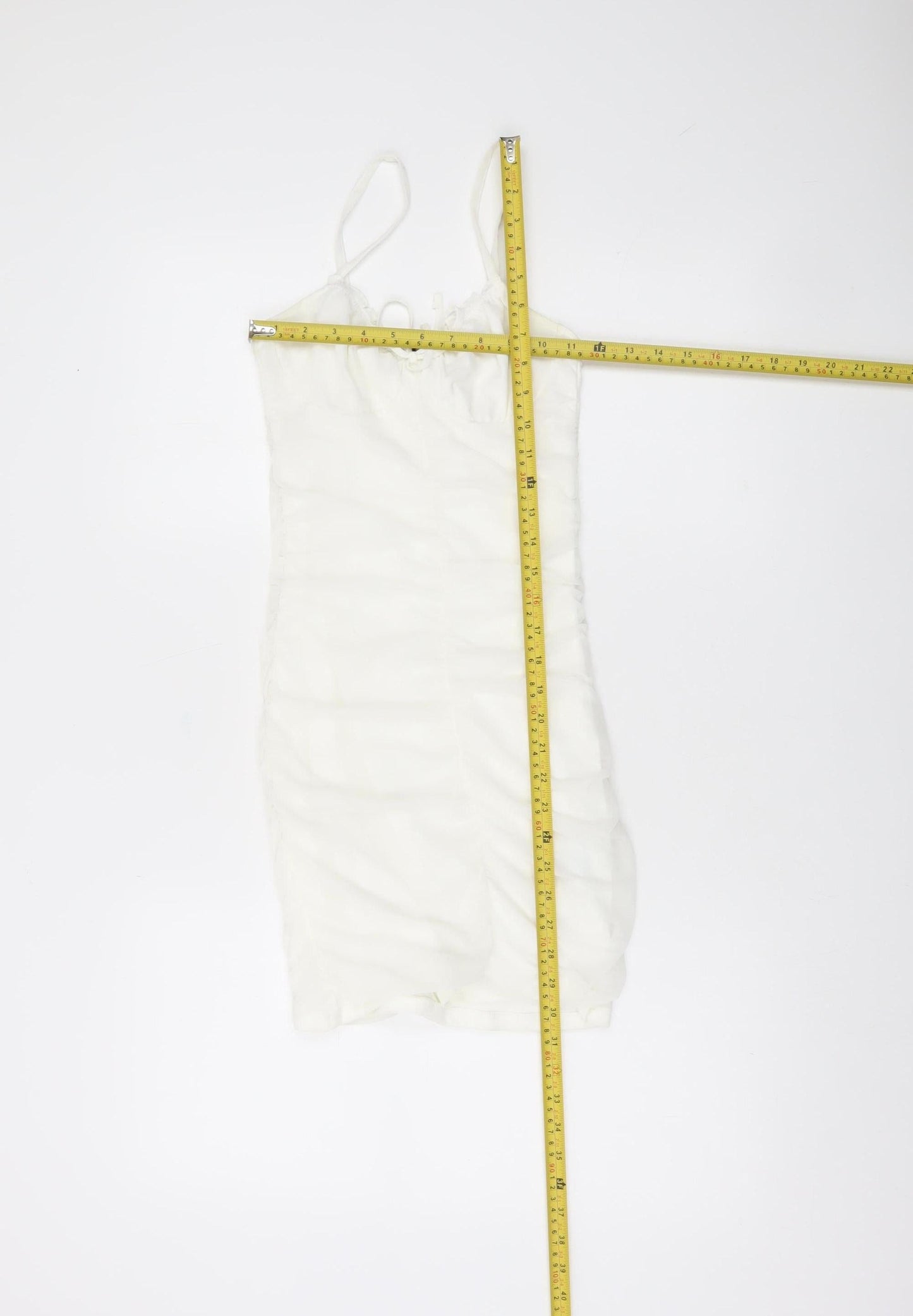 H&M Divided Women’s White XS Bodycon Mini Dress Ruched Scoop Neck