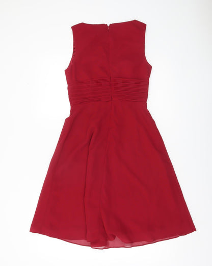 Amelia Collection Women Red Size 6 A-Line Sleeveless Knee Dress