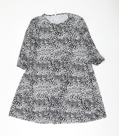 Stradivarius Women’s Black Animal Print A-Line Dress Size 10
