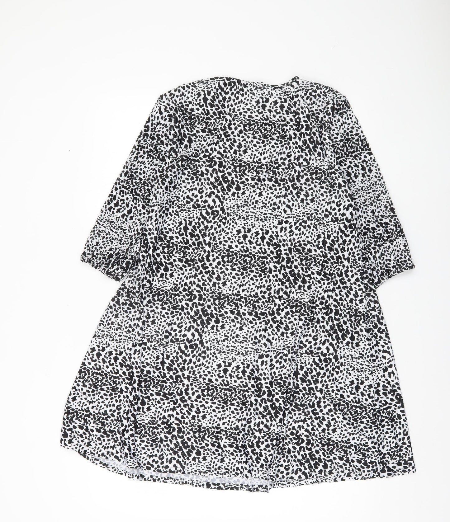 Stradivarius Women’s Black Animal Print A-Line Dress Size 10