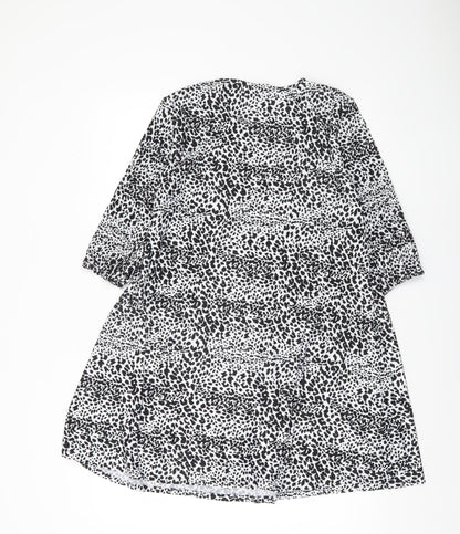 Stradivarius Women’s Black Animal Print A-Line Dress Size 10