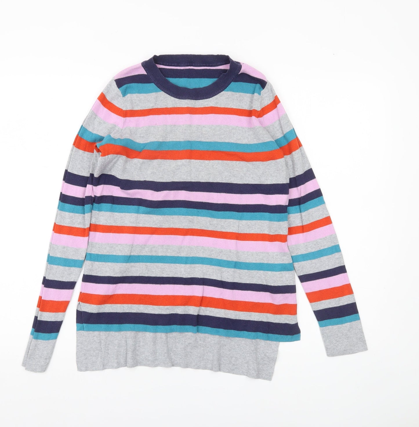 Oasis Women’s Multicoloured Striped Crew Neck Cotton Jumper XS