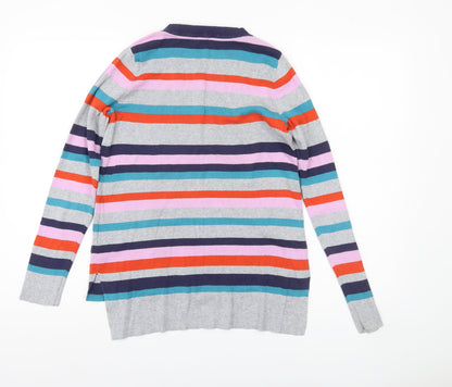 Oasis Women’s Multicoloured Striped Crew Neck Cotton Jumper XS