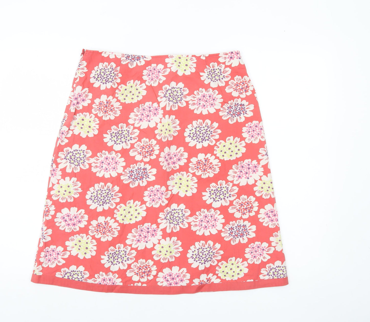 Boden Women’s Pink Floral Cotton Knee Length Pencil Skirt Size 12