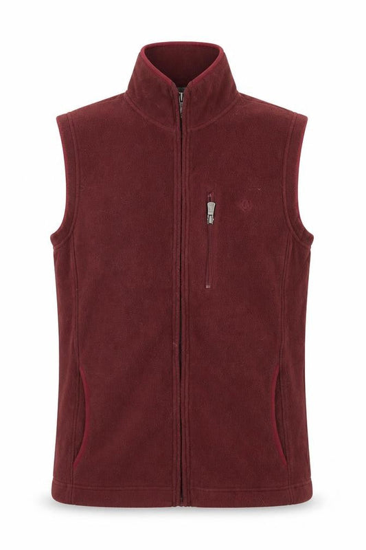 Lincoln Men’s Red Fleece Bodywarmer Waistcoat Small Zip Pockets