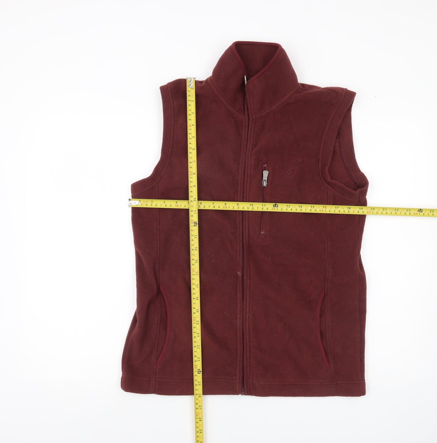 Lincoln Men’s Red Fleece Bodywarmer Waistcoat Small Zip Pockets