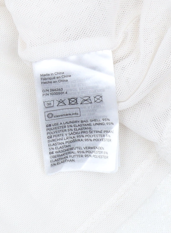 H&M Women Ivory Sequin Cropped T-Shirt Size 14 Party Top