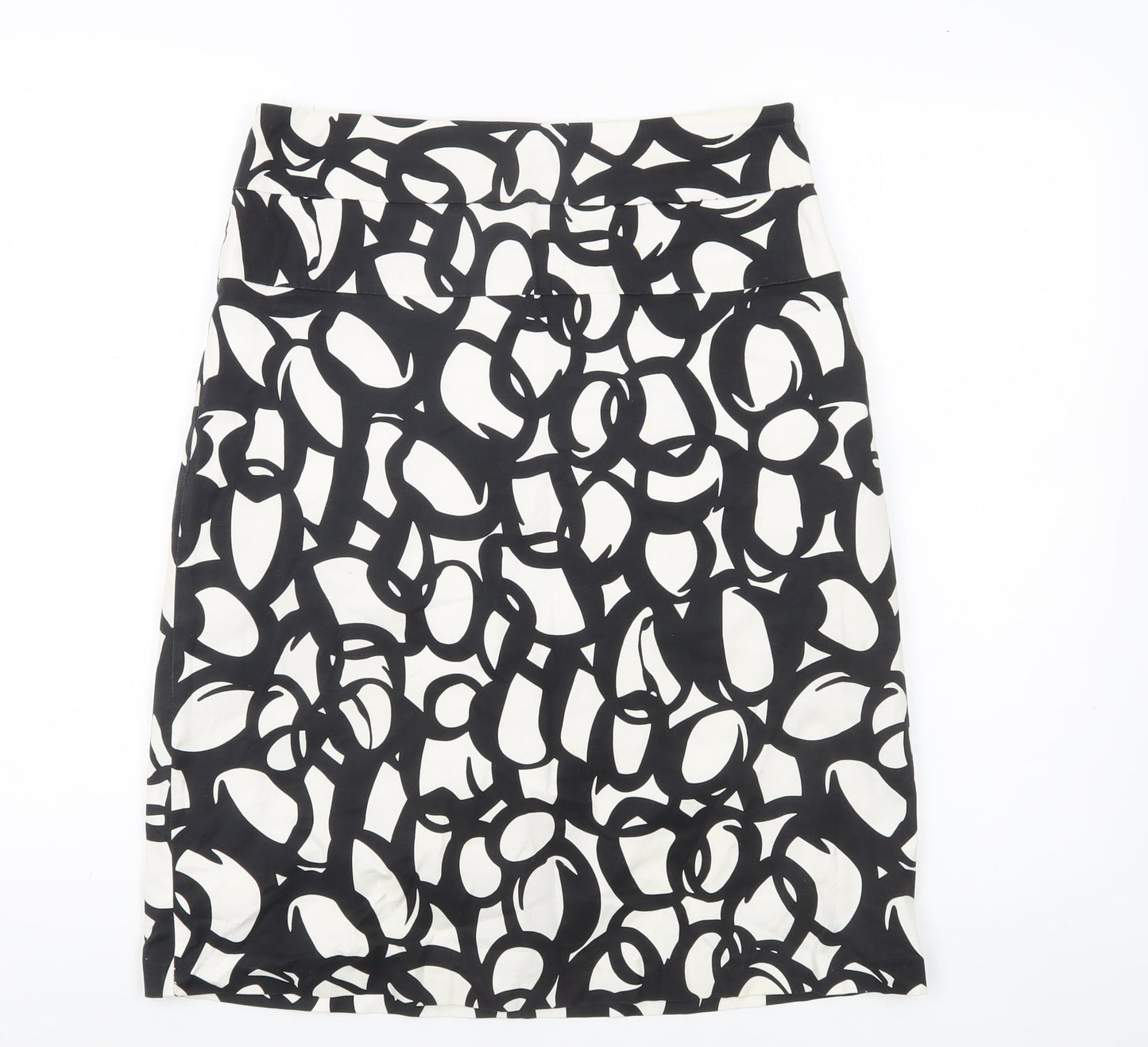 Simon Jeffery Women Black White Geometric Pencil Skirt Size 12