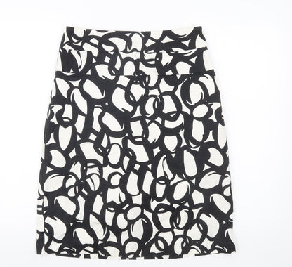Simon Jeffery Women Black White Geometric Pencil Skirt Size 12