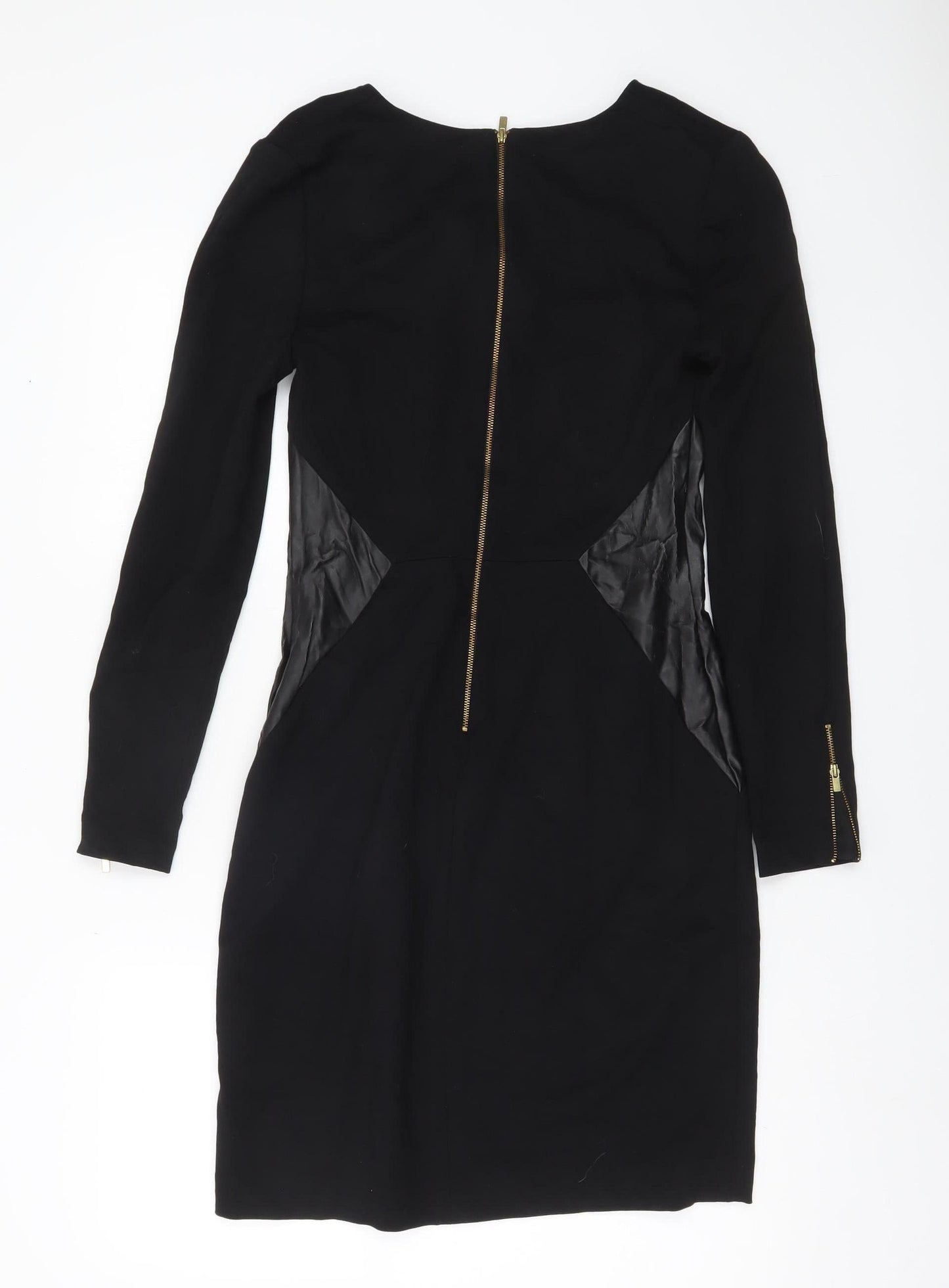 Banana Republic Women’s Black Sheath Dress Size 2 Long Sleeve V-Neck