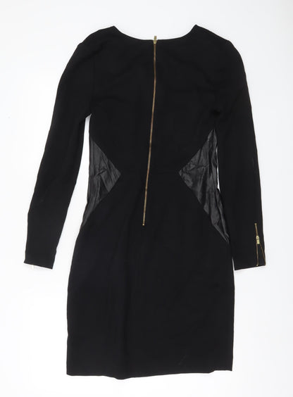 Banana Republic Women’s Black Sheath Dress Size 2 Long Sleeve V-Neck