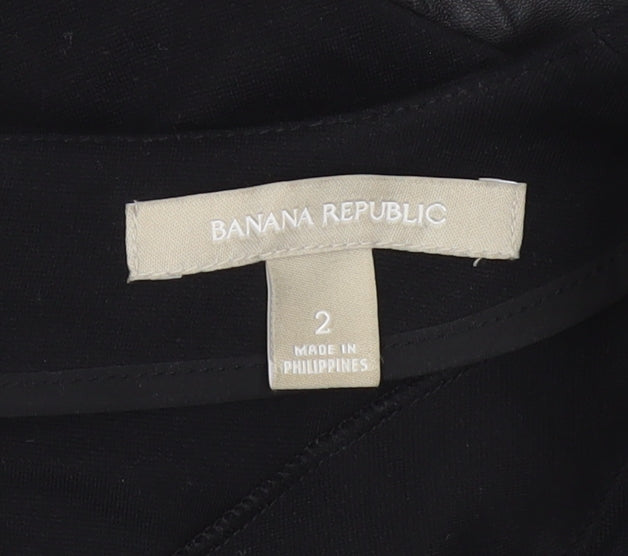 Banana Republic Women’s Black Sheath Dress Size 2 Long Sleeve V-Neck