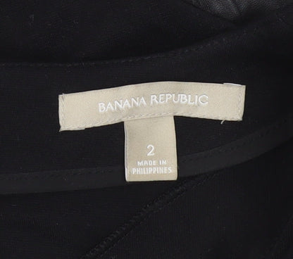 Banana Republic Women’s Black Sheath Dress Size 2 Long Sleeve V-Neck