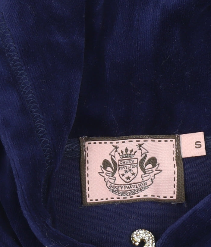 Dasey Pavilion Women’s Blue Velour Full Zip Hoodie Size S