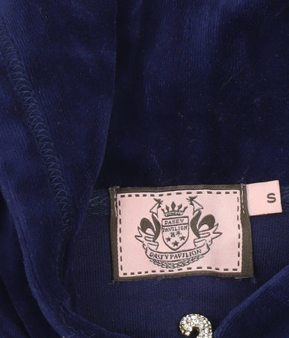 Dasey Pavilion Women’s Blue Velour Full Zip Hoodie Size S
