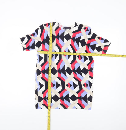 Marks and Spencer Womens Multicoloured Geometric Jumper UK 10 Short Sleeve