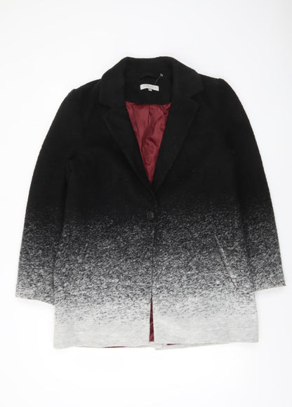 Nutmeg Womens Black Grey Ombre Mid-Length Coat Size 12