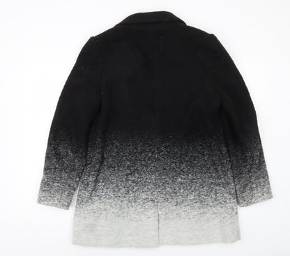Nutmeg Womens Black Grey Ombre Mid-Length Coat Size 12