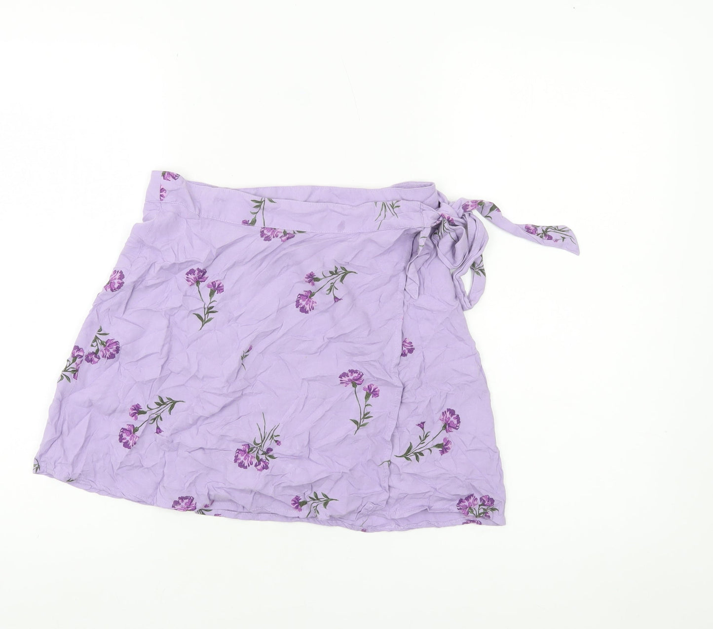 BP. Women’s Purple Floral Wrap Short Skirt XS Viscose Summer