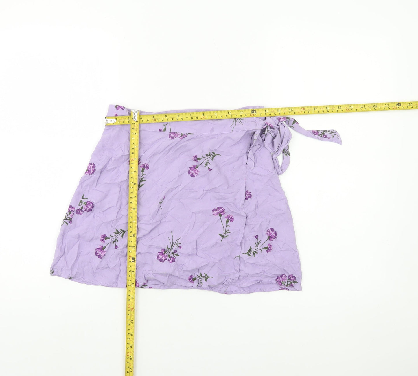 BP. Women’s Purple Floral Wrap Short Skirt XS Viscose Summer