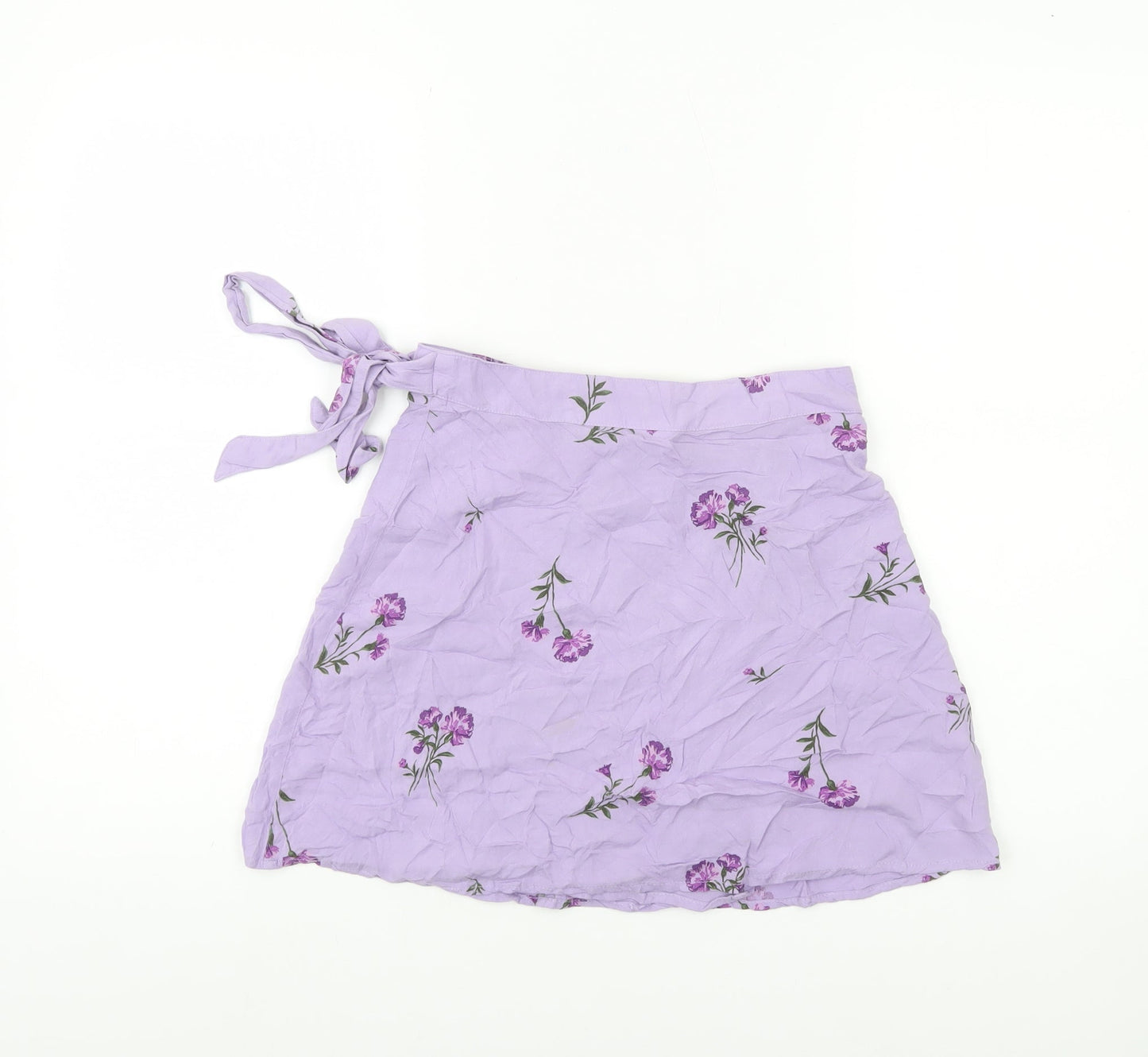 BP. Women’s Purple Floral Wrap Short Skirt XS Viscose Summer
