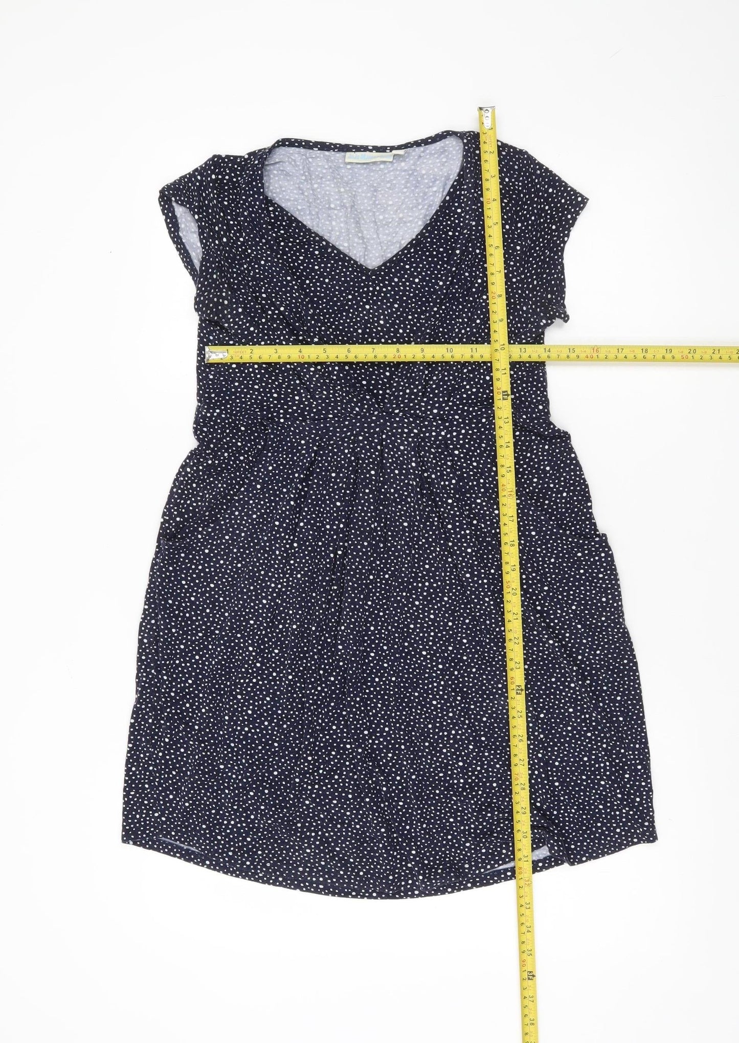 JoJo Maman Bébé Women’s Blue Polka Dot Wrap Dress Size S