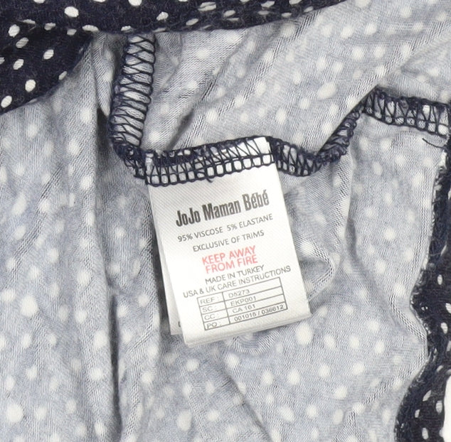 JoJo Maman Bébé Women’s Blue Polka Dot Wrap Dress Size S