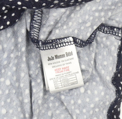 JoJo Maman Bébé Women’s Blue Polka Dot Wrap Dress Size S
