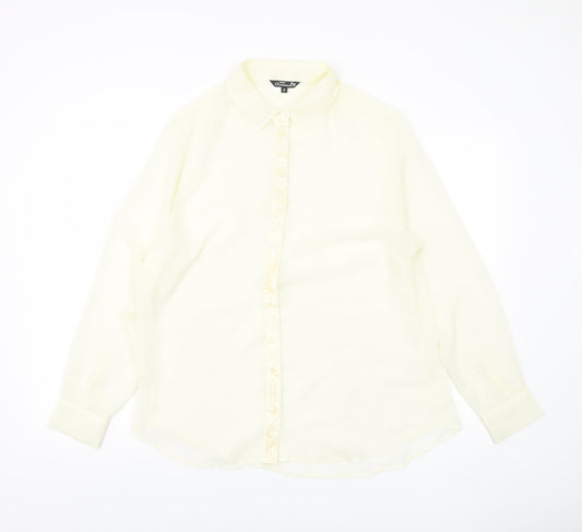 Papaya Women’s Ivory Button Blouse Size 18 Long Sleeve Lightweight