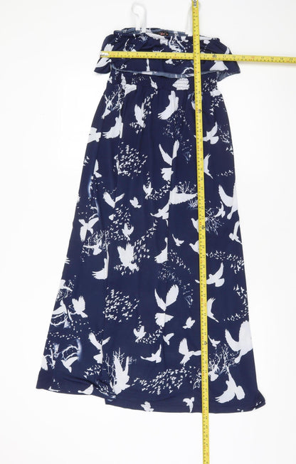 Miso Women’s Blue Maxi Strapless Summer Dress Size 10