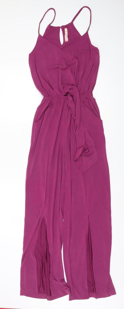Women'secret Women Purple Size 8 Sleeveless Wide-Leg Jumpsuit