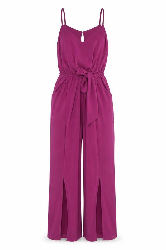 Women'secret Women Purple Size 8 Sleeveless Wide-Leg Jumpsuit