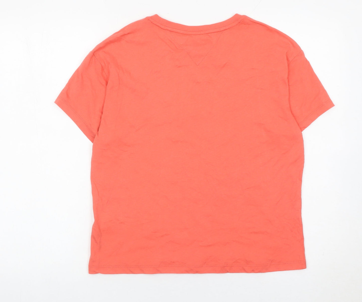 Womens UK Size S Tommy Jeans Orange Basic T-Shirt