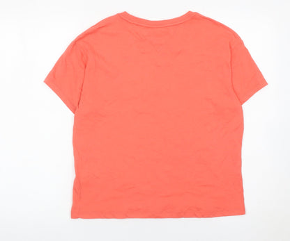 Womens UK Size S Tommy Jeans Orange Basic T-Shirt