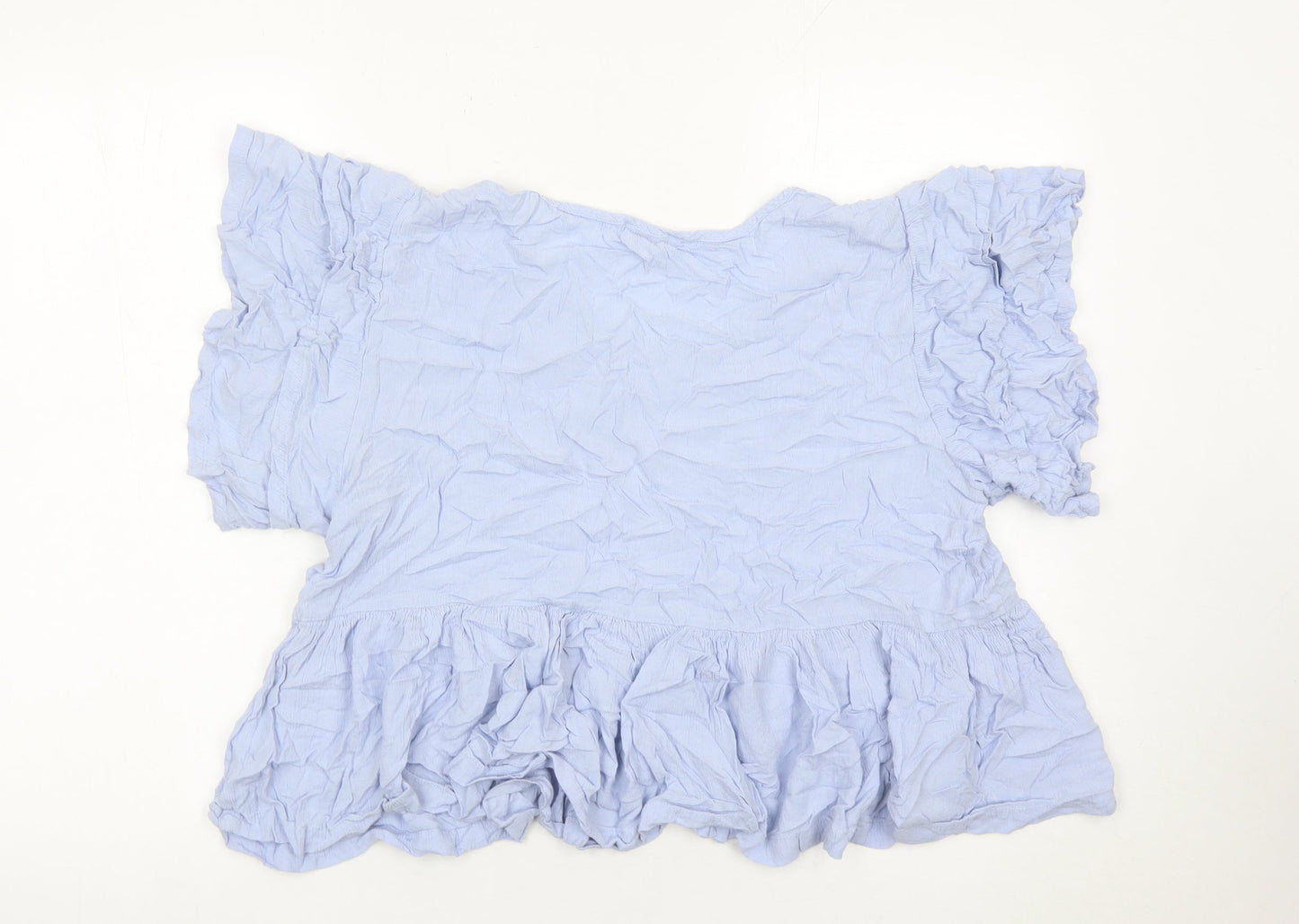 Cerulean Blue Diamond Women’s Blue XL Tunic Ruffle Blouse