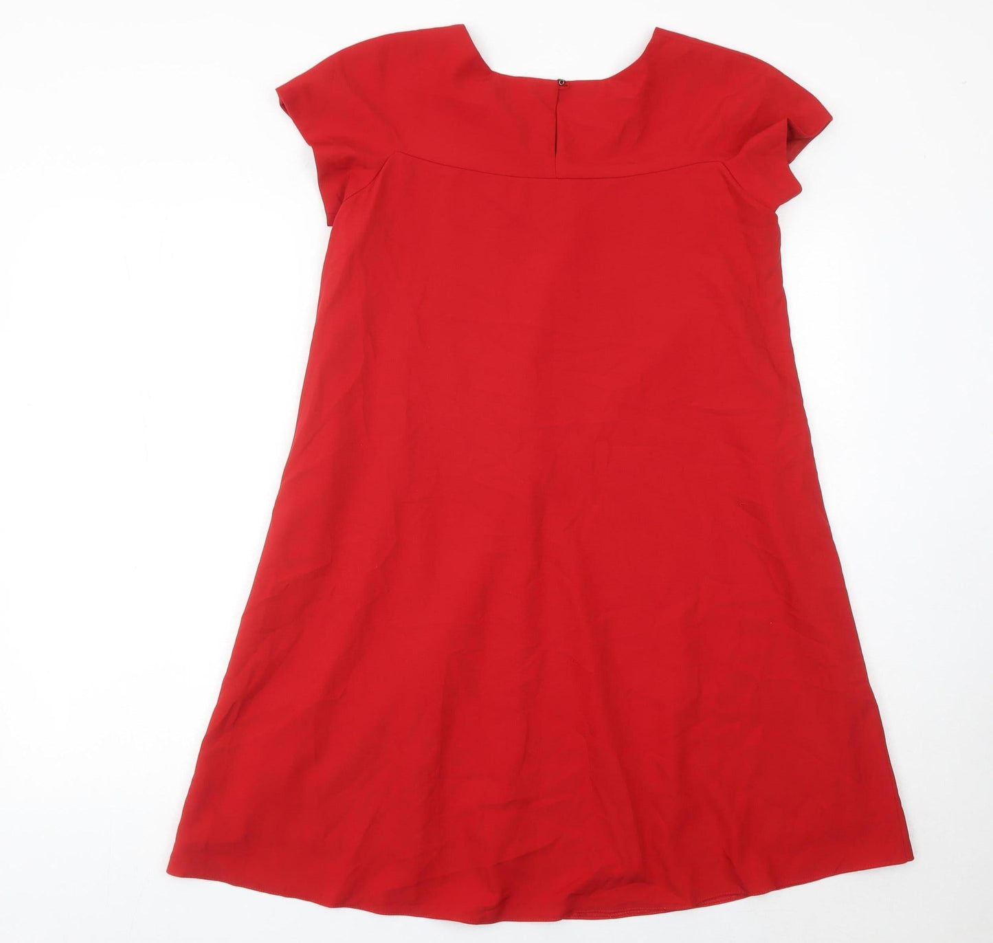 AGGI Women’s Red Shift Dress Size 8 Short Sleeve Round Neck