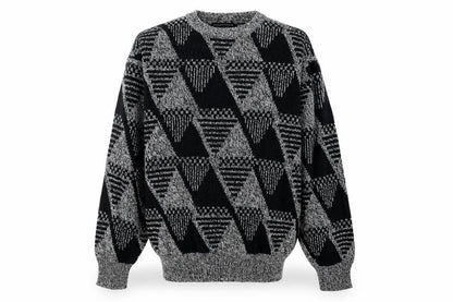 Peter England Men’s Black XL Geometric Wool Blend Jumper