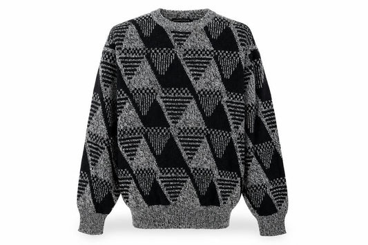 Peter England Men’s Black XL Geometric Wool Blend Jumper