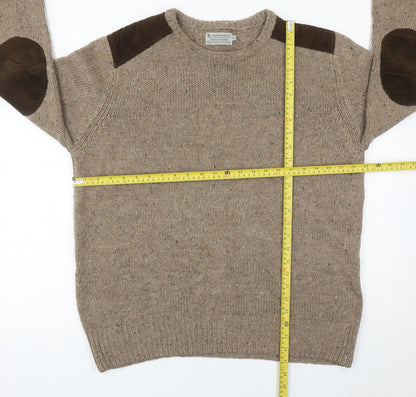 Tu Men’s Beige Wool Blend XL Crew Neck Pullover Jumper