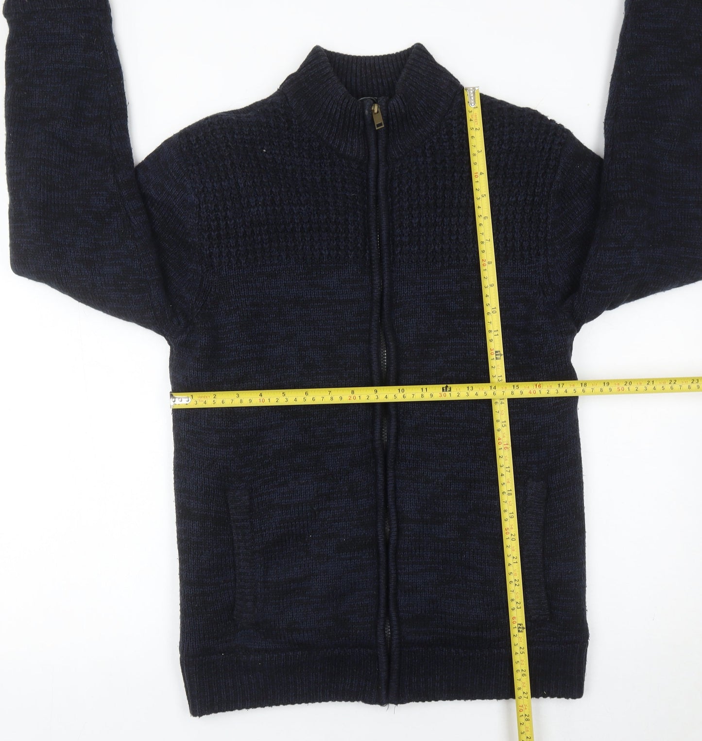 Kensington Eastside Men’s Blue Full Zip Knit Jumper M