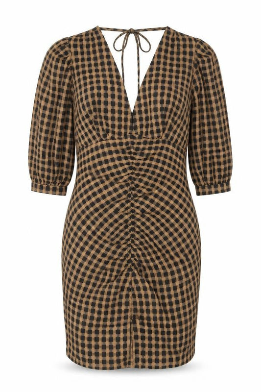 Object Women Brown Black Check Bodycon Dress Size 12