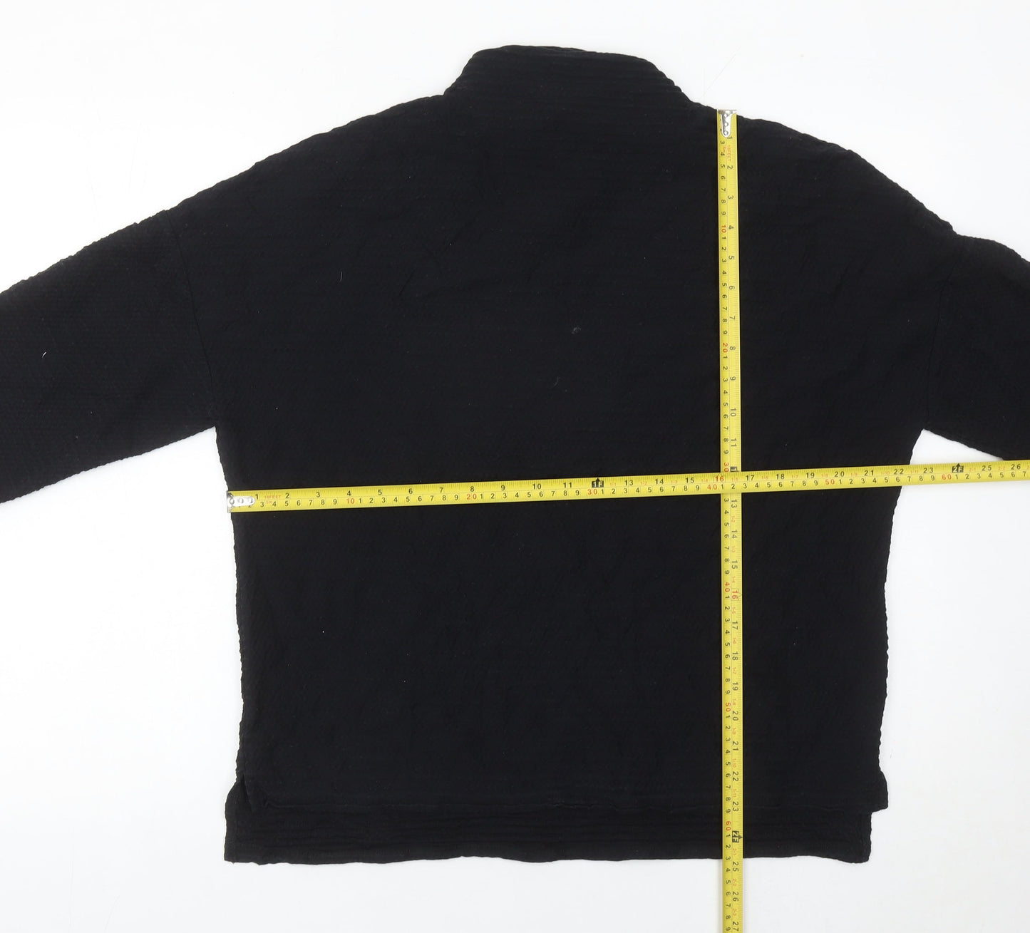 French Connection Women Black XS Mock Neck 3/4 Sleeve Blouse