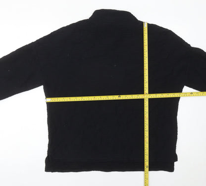 French Connection Women Black XS Mock Neck 3/4 Sleeve Blouse