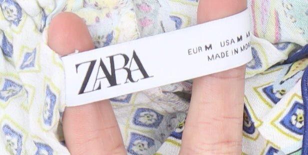 Zara Women’s Multicoloured Floral Ruffle Off-Shoulder Blouse M