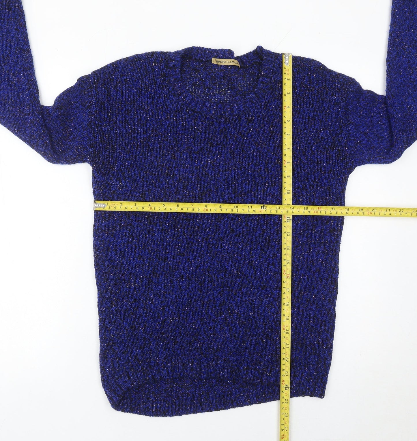 George Womens Blue Chunky Knit Pullover Jumper Size 8