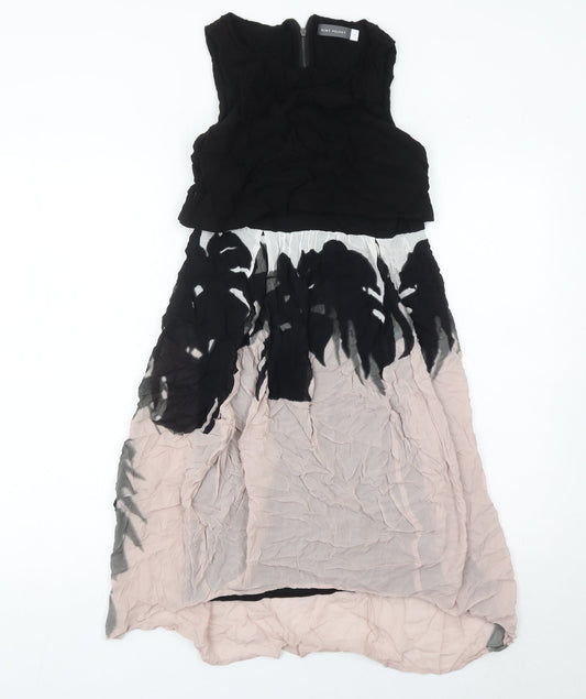 Mint Velvet Womens Black Beige Hi-Low A-Line Dress Size 8