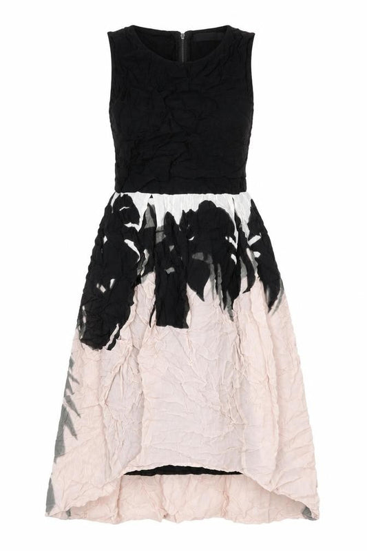 Mint Velvet Womens Black Beige Hi-Low A-Line Dress Size 8