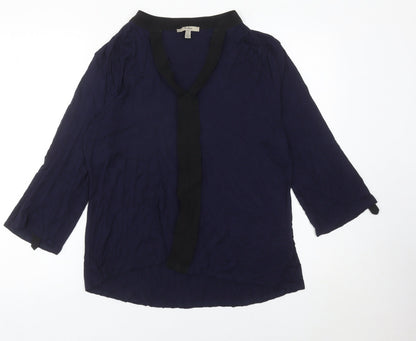 En Garde Womens Blue Size 14 Tunic Blouse 3/4 Sleeve V-Neck